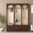 Farmhouse Wooden Style Hall Tree With Arched Design, Bench, 8 Retro Hooks, And 3 Drawers-1745240815