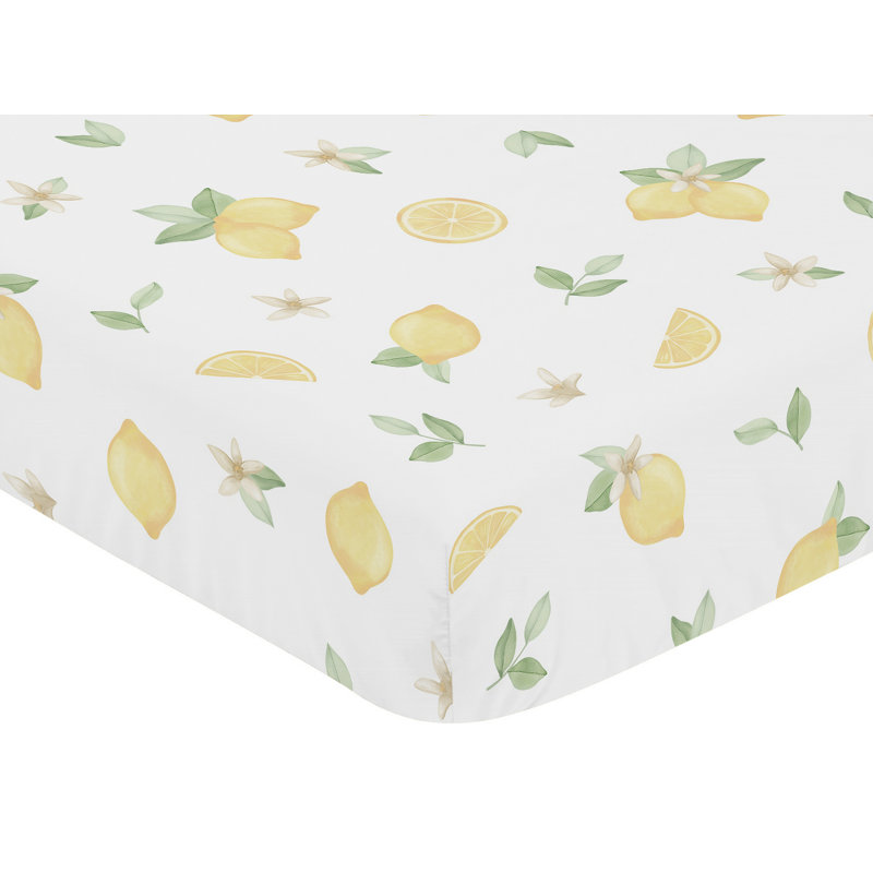 Drap-housse pour lit de bébé à motif floral Lemon