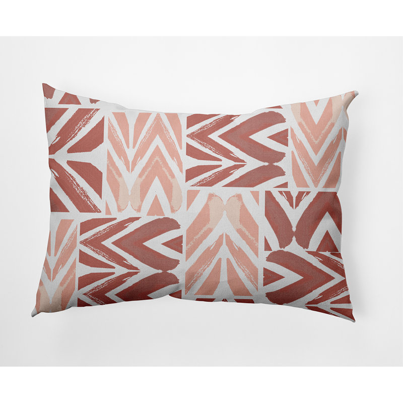 Chevron Outdoor Reversible Throw Pillow, Terra Cotta