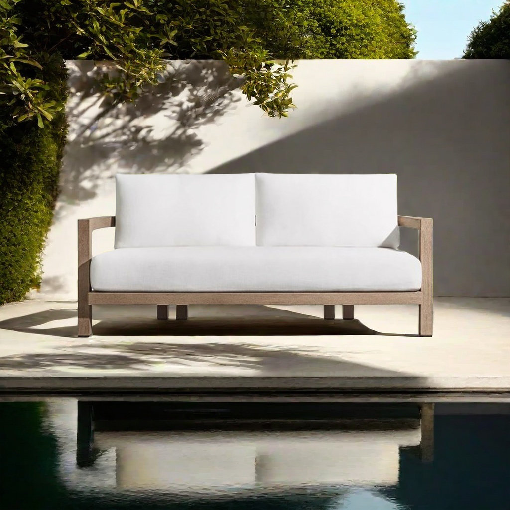A Zoetic Home Outdoor teak patio waterproof sofa | Wayfair