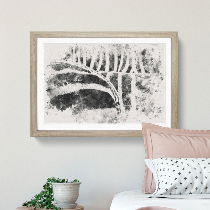 The Stripes of the Zebra - Picture Frame Painting Print, Oak Framed, 62cm H x 87cm W x 2cm D