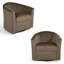 Fauteuil demi-tonneau pivotant rembourré en velours café-2051951904