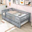 Lit de jour en bois avec couchette simple et garde-corps-219571554-219571580