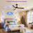 Karlena 52" Modern Solid Wood 3-Blade Ceiling Fan with Dimmable Dual Lighting and Remote Control