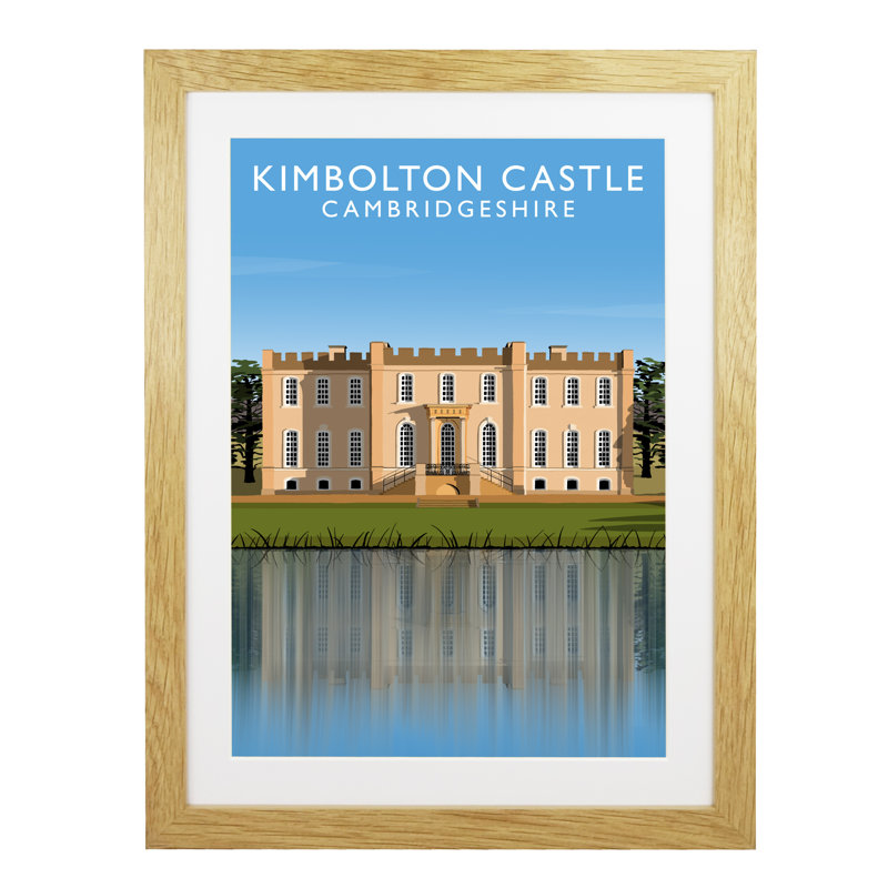 Kimbolton Castle by Richard O'Neil - Print, Oak Wood Frame, 54 cm H x 44 cm W x 2.2 cm D