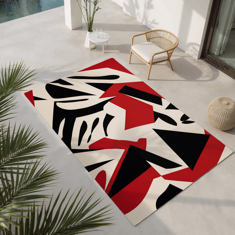 Tapis intérieur et extérieur Scarlet Drift, Rectangle 1 pi 6 po x 2 pi 6 po