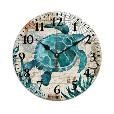 Teal Sea Turtle Accent Wall Decor, 12 X 12 Inch