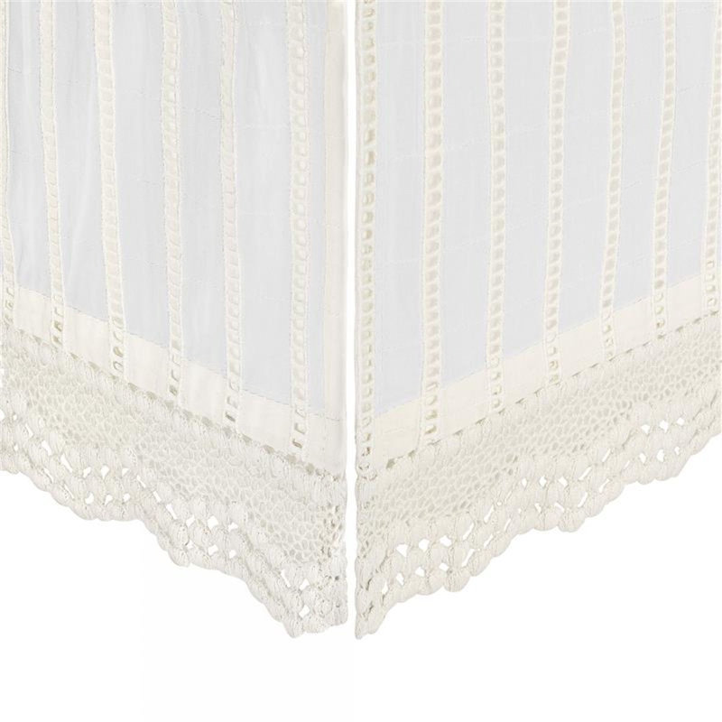Off-White Lace Scallop Crib Skirt