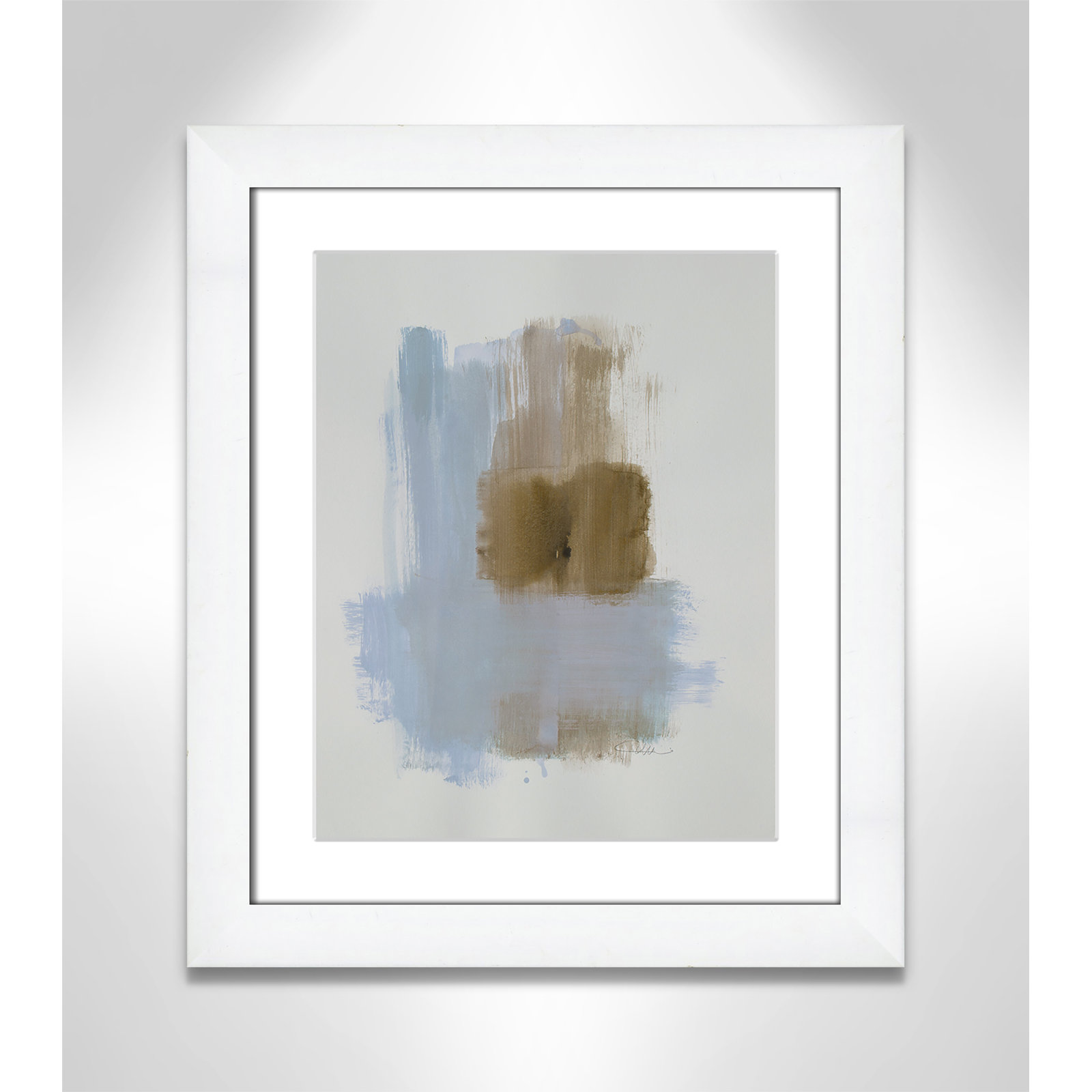 Esmeray "Powder Room Wash IV" Print, 20.5" H x 17.5" W x 1.25" D, White Cube Frame Matted