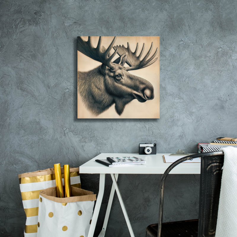 'Moose Head' by Rey Klimt Wall Art, 18" H x 18" W