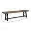 Banc d'extérieur en bois d'acacia, finition gris sablé et noir