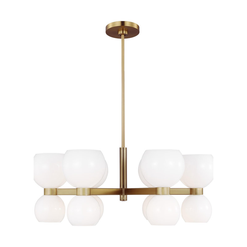 Londyn 12 - Light Chandelier, Milk White
