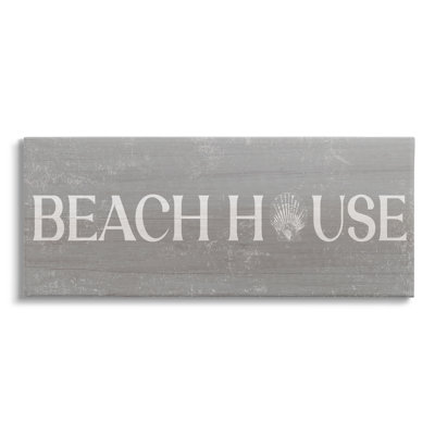 " Beach House Vintage Sign Rustic Shell Design " by Daphne Polselli