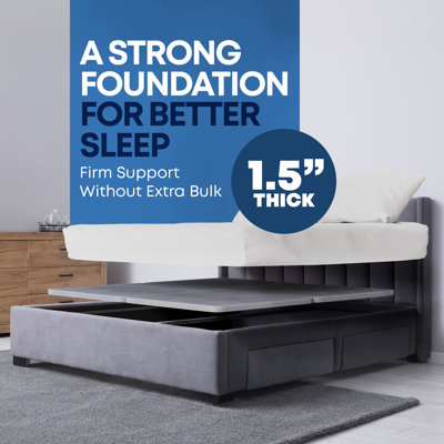 Planche de sommier en bois fendu de 1,5 po pour lit - planche de support sous le matelas 4 pièces, entièrement assemblée