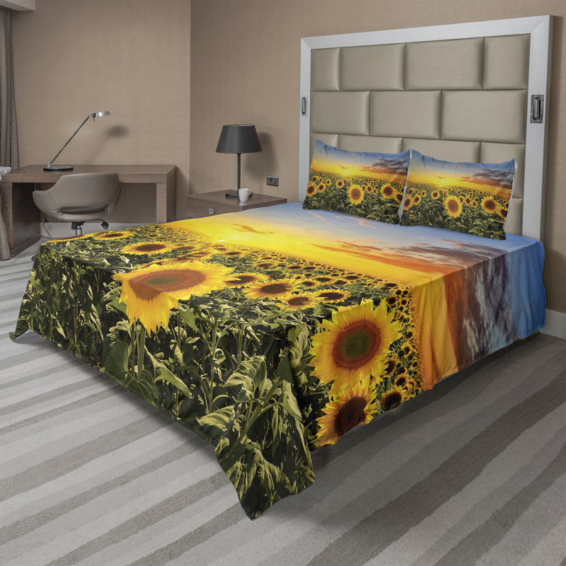 Microfiber Floral Sheet Set, Full Sheet Set + Fitted Sheet + 2 Pillowcases
