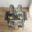 Modern Industrial 5-Piece Dining Set, 59” Rectangular Table + 4 Grey Suede Chairs-895496270