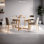 Round sintered stone solid wood dining table set