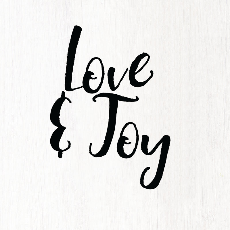 Love And Joy Light Wood - Wrapped Canvas Print, 30cm H x 30cm W x 3.8cm D