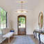 27’’ 6-Light Gold Chandelier Pendant Light with Textured Glass Shades