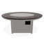54" Round Rustic Polymer Fire Table with Propane Shelf-1243418483