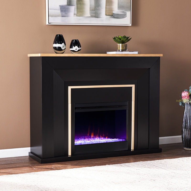 Cannet 52'' W Black Electric Fireplace