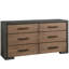 Modern Veil Dresser 68" Wide Two-Tone Veil Oak Finish Six Drawer Component-675712912