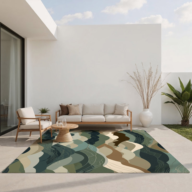 Tapis intérieur et extérieur Velvet Peaks, Rectangulaire 8 pi x 10 pi