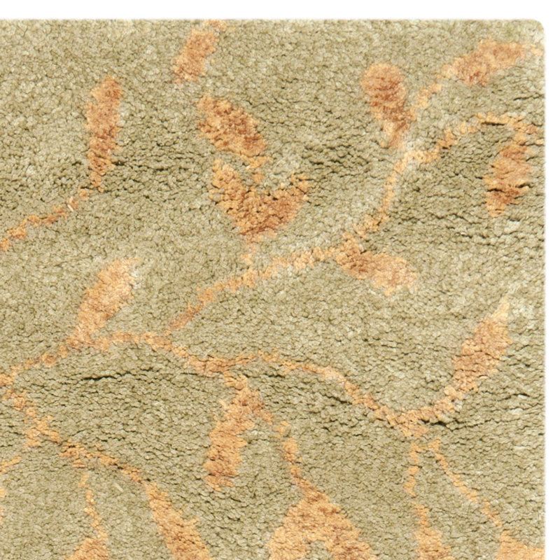 Candelo Soho Hand Tufted Wool And Viscose Floral Rug, Round 6'