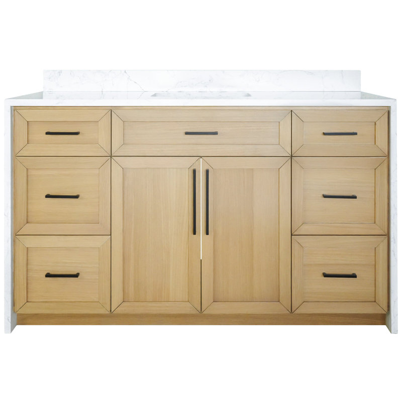 Ensemble de meuble-lavabo 60 po Akalya, Chêne blanc