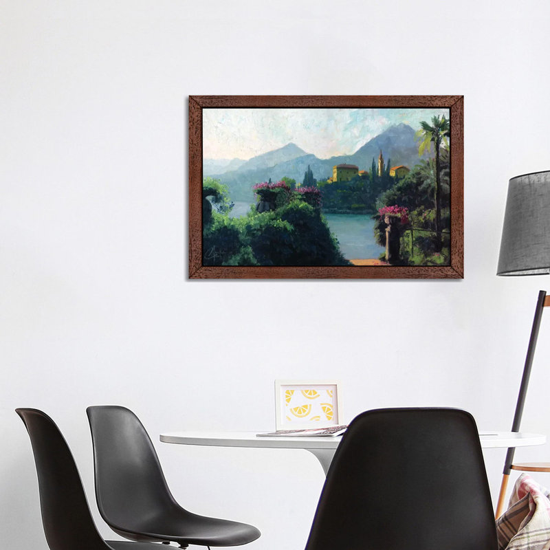 Lake Como, Italy - Wrapped Canvas Painting, 66.04 cm H x 45.72 cm W, Brown Framed