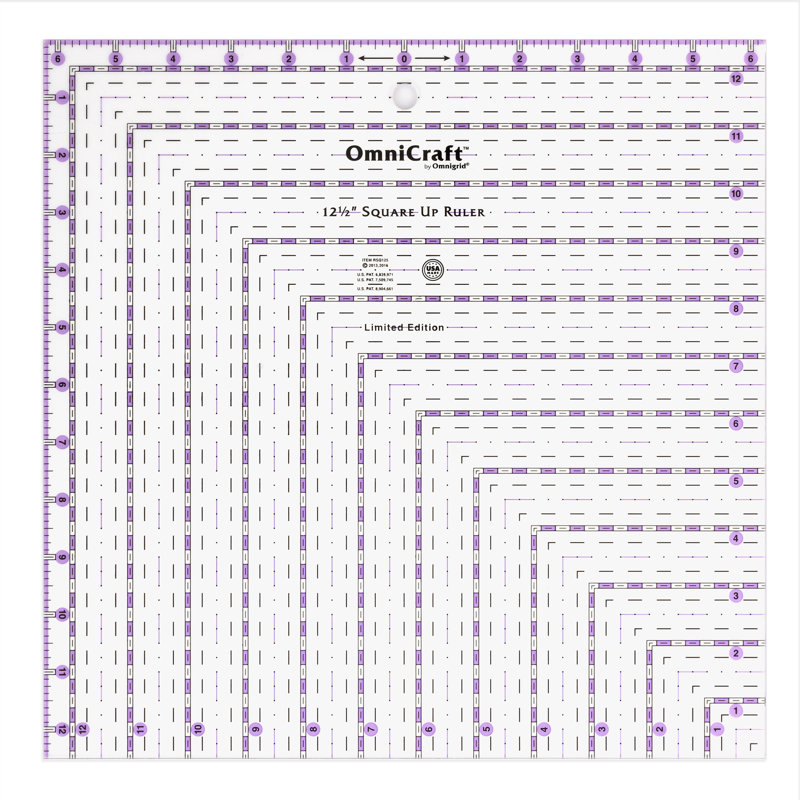 OmniCraft 12-1/2" Square-Up Quilting Ruler
