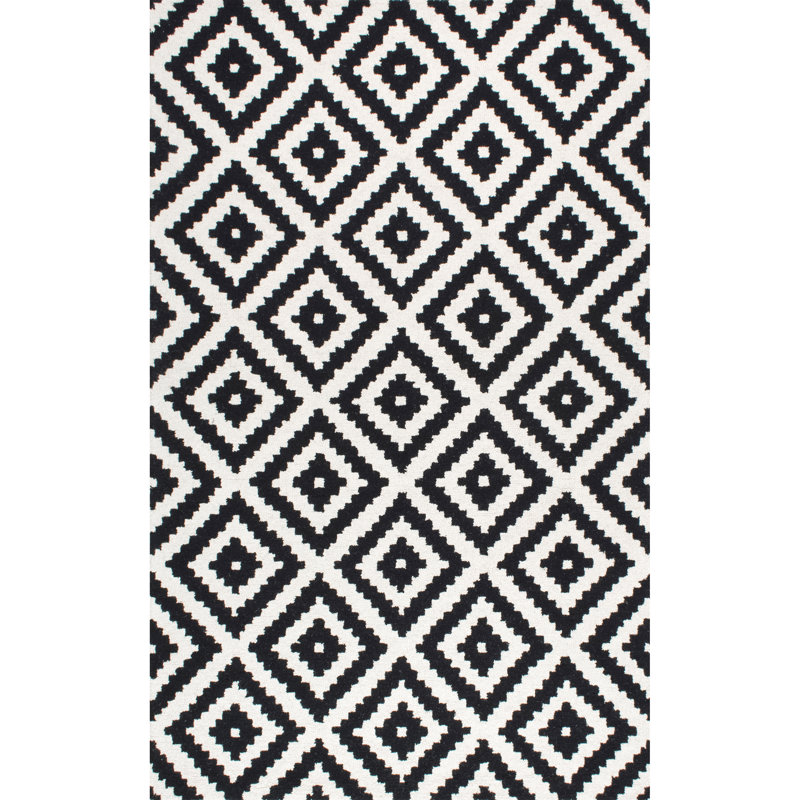 Tapis en laine à motif géométrique pour le salon, la chambre à coucher, la salle à manger et la cuisine Decca, beige / brun