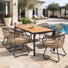 6 - Person Aluminum Patio Dining Set With Rattan Chairs And Umbrella Hole
