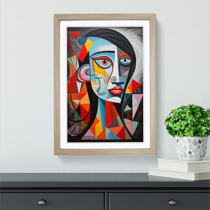 Pablo Picasso Contemporary - Framed Print, Oak Framed, 46cm H x 34cm W x 2cm D