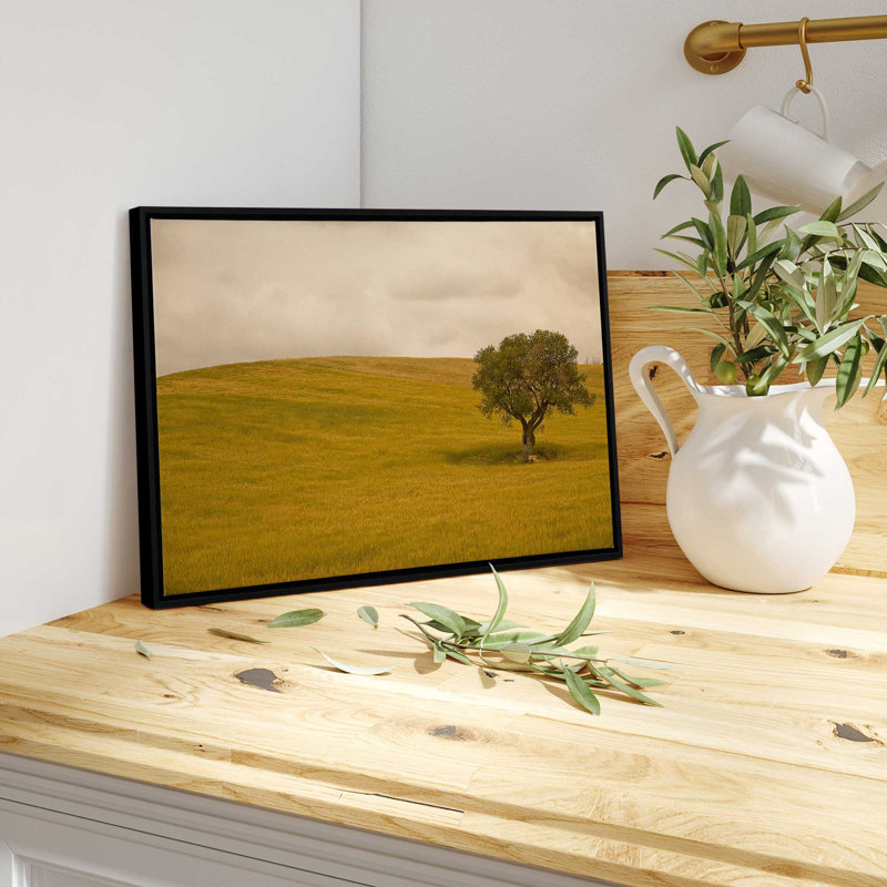 «Tuscan Fields», reproduction sur toile, Cadre flottant noir satiné, H 10 po x l 14 po x P 1,75 po