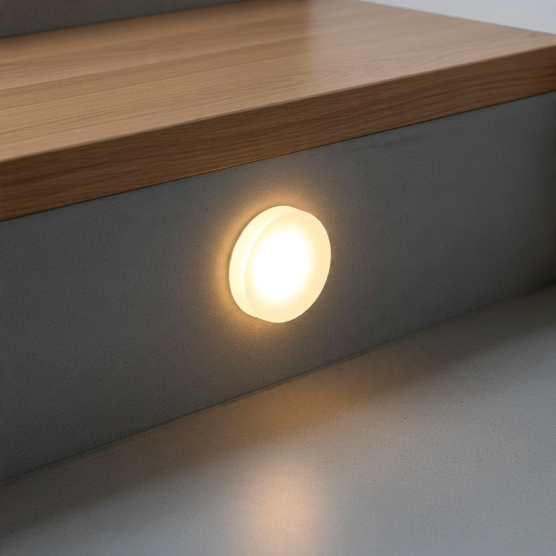 B&Q - Ultrabeam Round Acrylic Mini Recessed Indoor Wall LightStep And Stair Riser Light 1 Watt Led Sandblasted Finish - Image 3