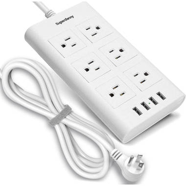 Surge Protector, 5 Outlet Metal, 2 USB Ports, 6-ft Cord