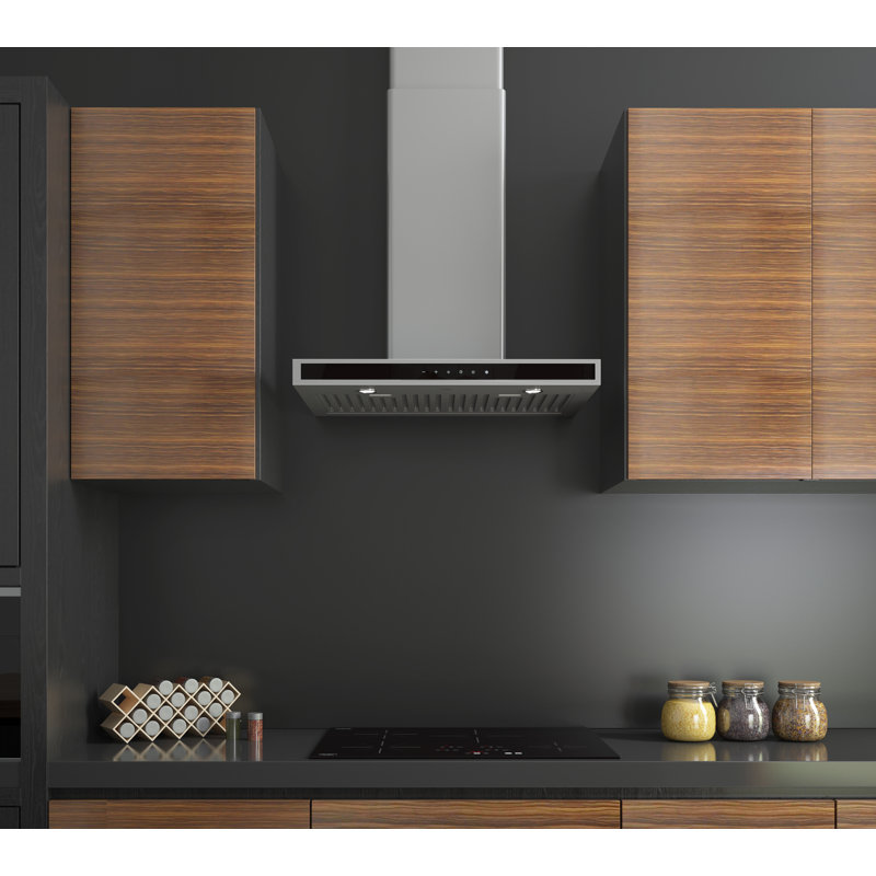 Hotte murale rectangulaire 30 po en acier inoxydable avec veilleuse Ancona WRC630