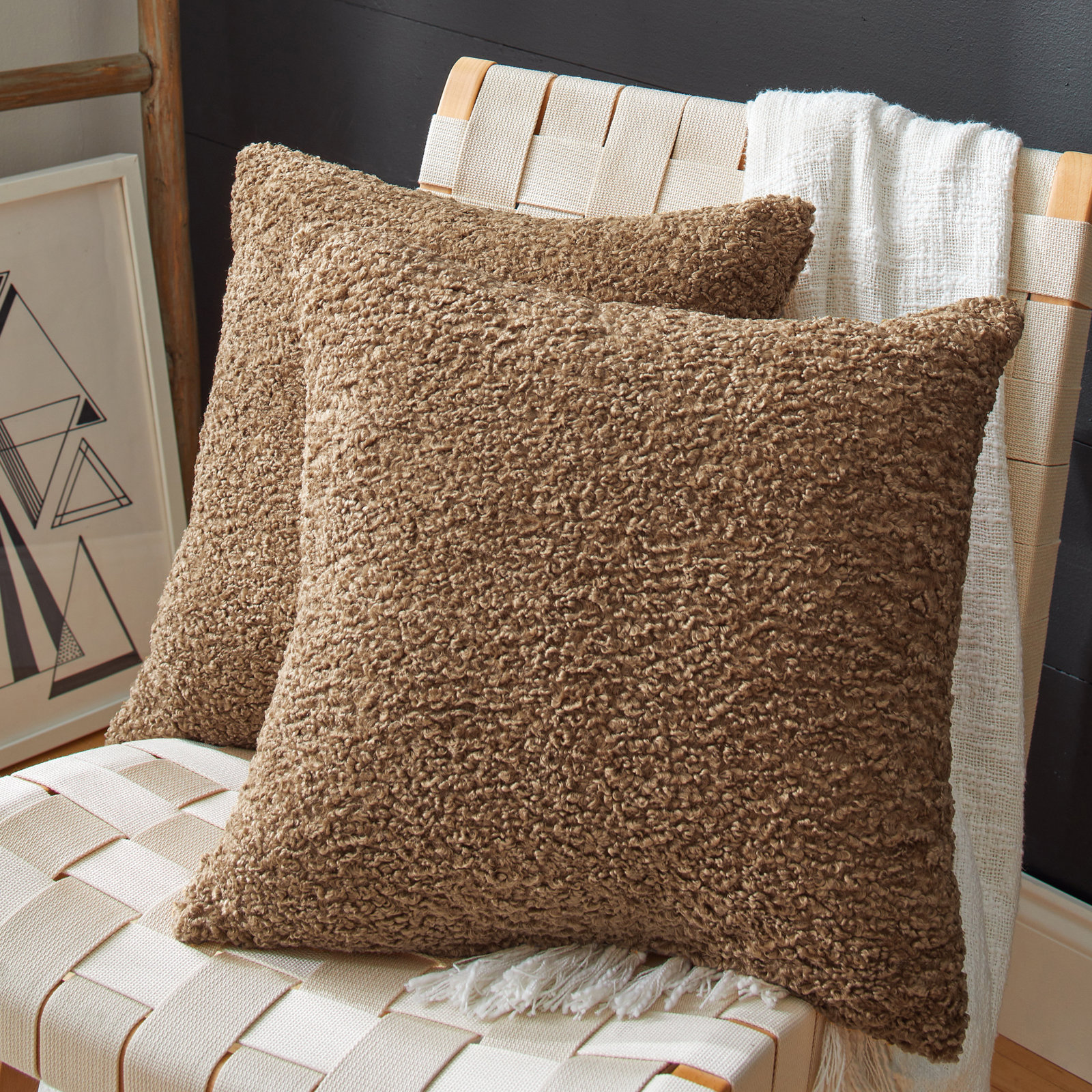 Zandra Throw Pillow, Zazzle Taupe, 6"  x 20" 