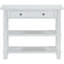 Console blanche antique avec tiroir et amplement d'espace de rangement pour la table rétro maison, tablettes de rangement