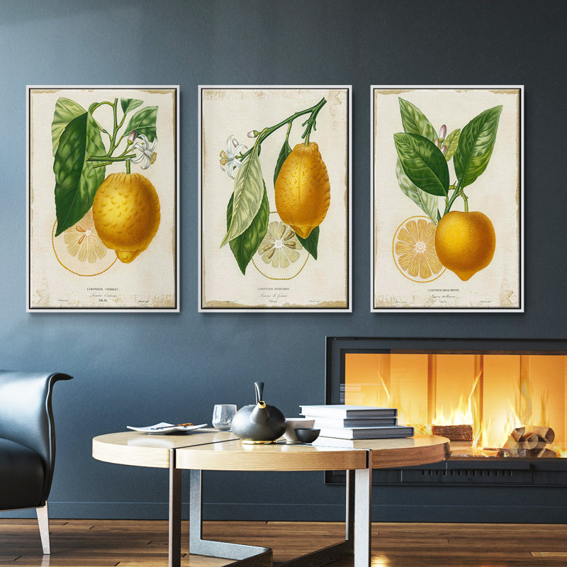 " French Lemon I " 3 - Pieces, White, 40" H x 78" W