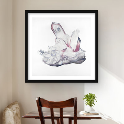 Clear Quartz Crystal  Framed Matted Print for Home Decor
