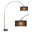 Lampe sur pied arquée noire 78 po avec abat-jour KD - Éclairage élégant et contemporain pour toute pièce-107080888-107080891