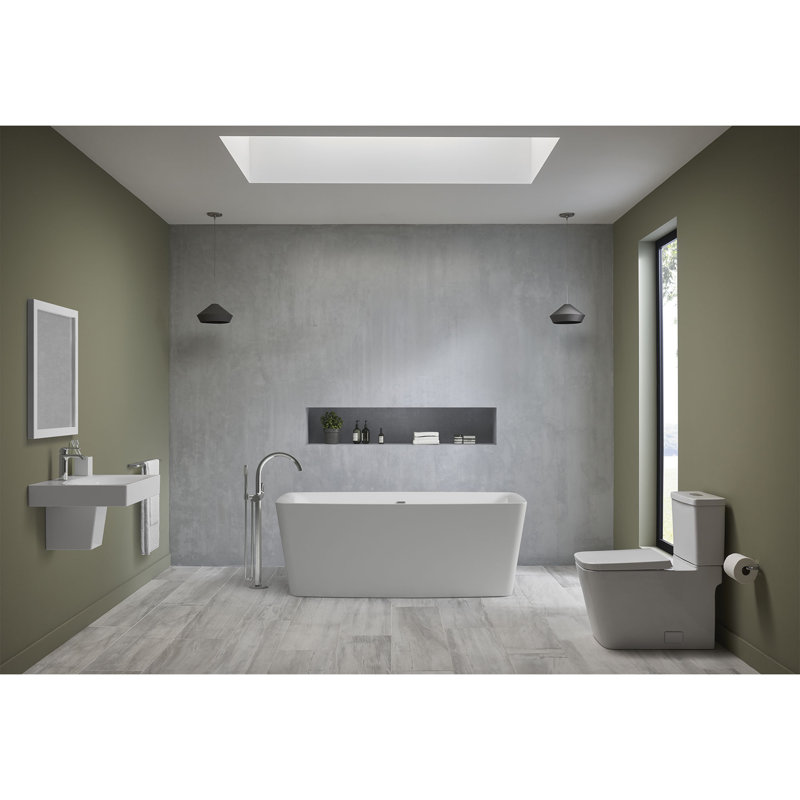 Alpine White Ceramic 24" Wall-Mount Bathroom Sink