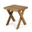 Table d'appoint d'extérieur avec plateau à lattes et pieds inclinés