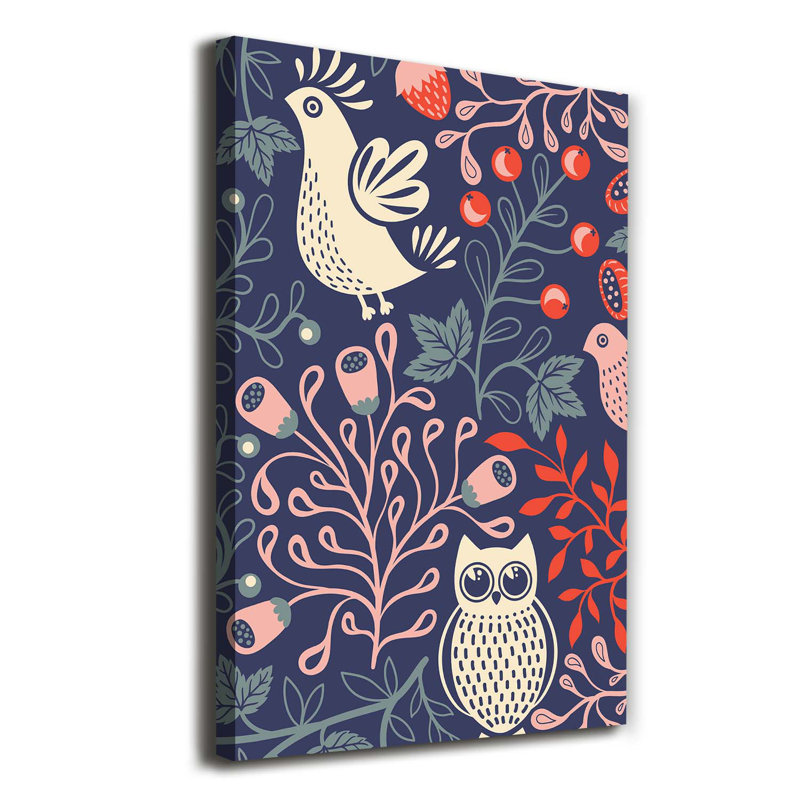 Rooster Hen Owl - Wrapped Canvas Print