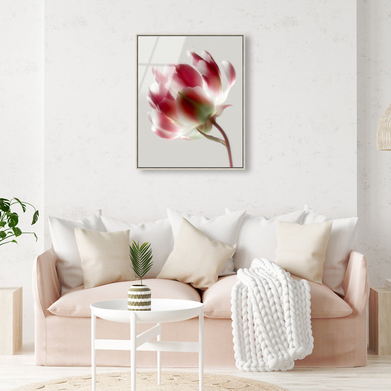 Crimson Core I Print, 46"H x 37"W, Silver Floater Frame