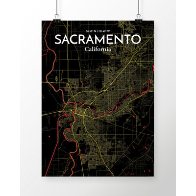 Sacramento City Map - No Frame Print