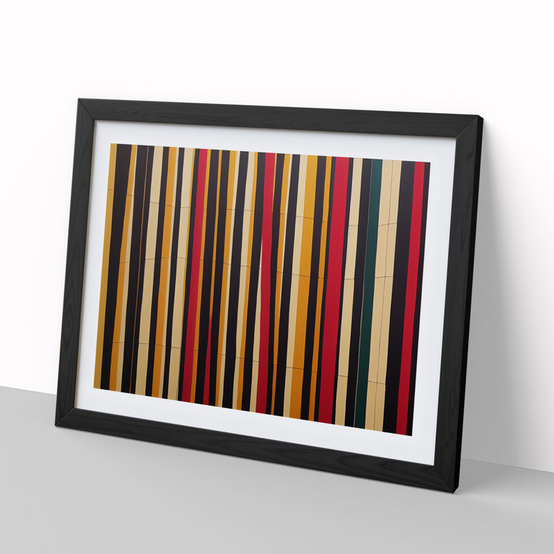 Abstract Forest Summer Vol.2 1 Piece Single Picture Frame Wall Art, 46cm H x 64cm W x 2cm D, Black
