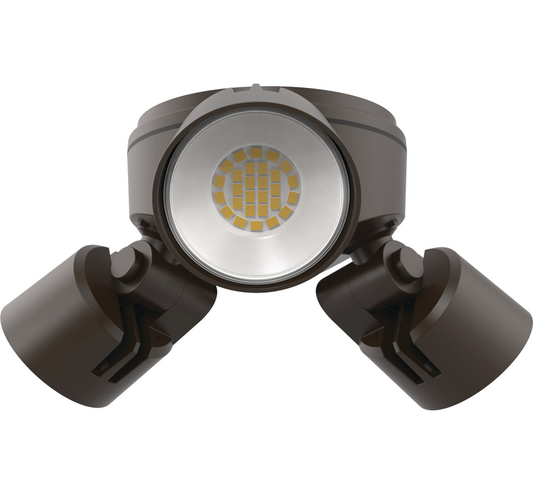 3 - Head Hardwired Dusk to Dawn Outdoor Security Flood Light Lithonia Lighting